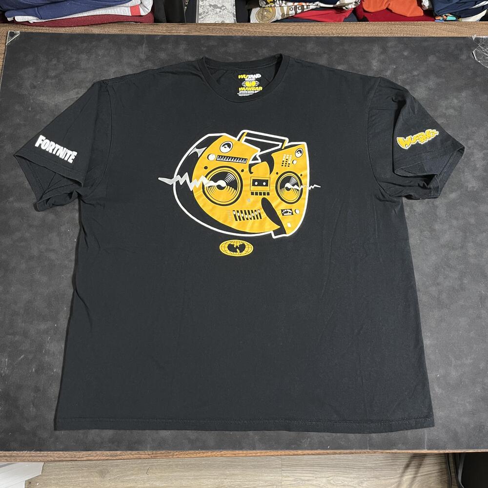 Wu Tang Fortnite Shirt Mens 2XL Black Boombox Logo Vintage Wu Wear Hip Hop Rare